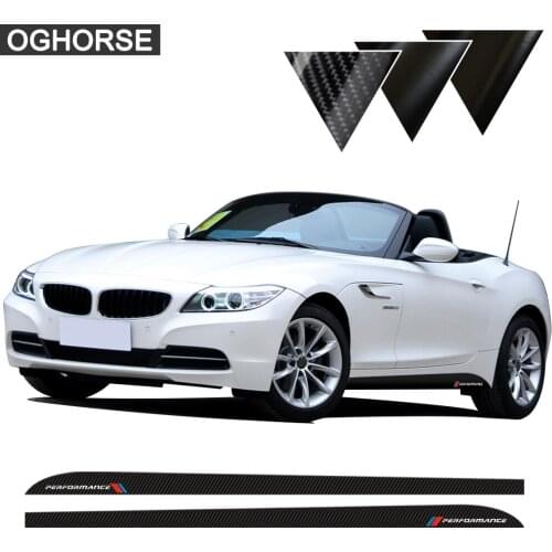2 pcs M Sport Performance Side Skirt Sill Stripe Vinyl Decal Stickers for BMW Z4 E85 E86 E89 5D Carbon Fibre Vinyl Accessories