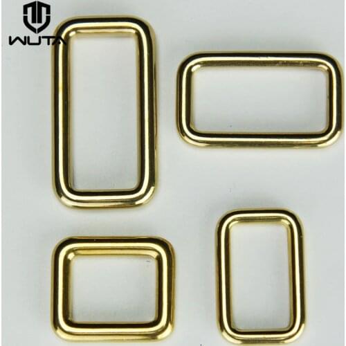WUTA Solid Brass Rectangle Loop Ring Buckle Metal Square Ring Buckle Bag Luggage Belt Keeper DIY Leather Accessories 1/2/10pcs