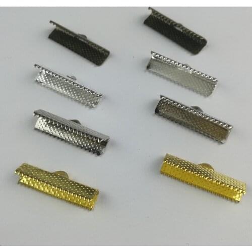 Ribbon Crimp End Clip Clamps Tips Beads Cap 100PCS 6MM DIY Craft Cord Clasps Ends Crimp End Bead Caps Over Clip Tip Connectors