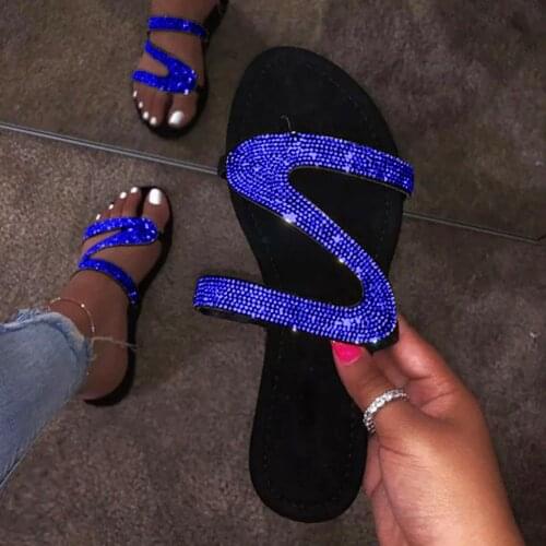 Sandals Women Summer New 2021 Girls Sexy Crystal Glitter Casual Sandals Slippers Beach Shoes Womens Flip-flops Sandalias