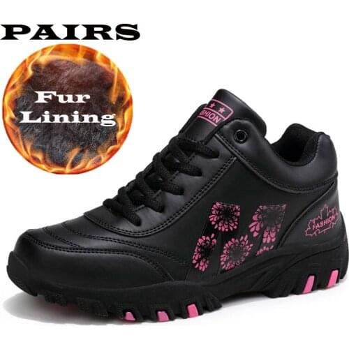 Winter Shoes Women Sport Sneakers Paltform 2019 New Warm Female Walk Sport Shoes Black Wedge Sneakers For Woman Plush Lining