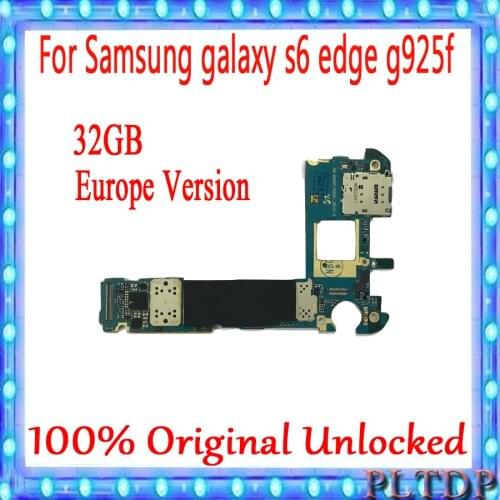 100% Original logic board unlocked for Samsung Galaxy S6 edge G925F motherboard with full chips mainboard EU version