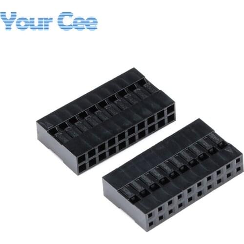 100pcs Dupont Head 2.54mm 2X10P Dupont Plastic Shell Pin Header Connector Jumper Wire Cable Housing Plug Female