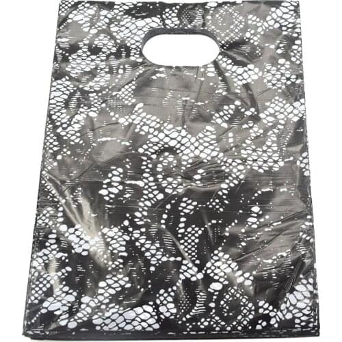 100pcs/lot Flower Printed Plastic Recyclable Useful Packaging Bags Shopping Hand Bag Protable Boutique Gift Carrier 15*20cm15153