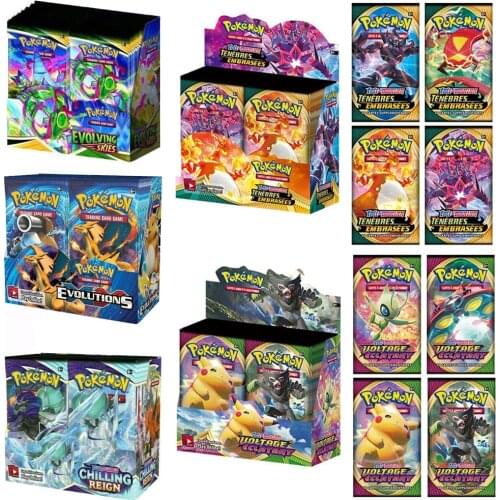 324pcs Pokemon cards All series TCG: Sun & Moon Series Evolutions Booster Box Collectible Trading Card Pokemon Game Kids Toys