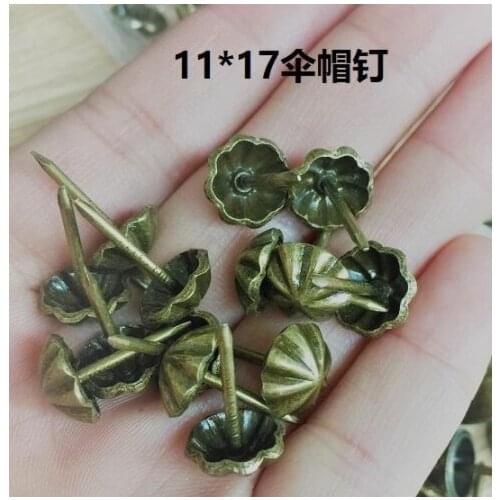 Hardware accessories upholstery tacks Hardware 11MM*17MM diameter glossy pattern foam nail iron bucket nail decorative sofa soft package