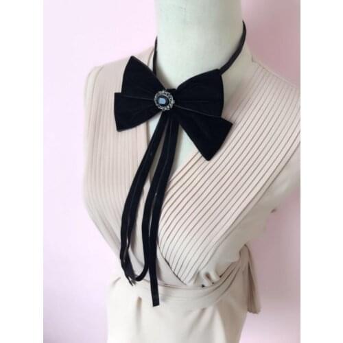 Free shipping new 2017 female woman start same type fashion Beautiful lady knot tassel all-match shirt collar bow tie Headdress