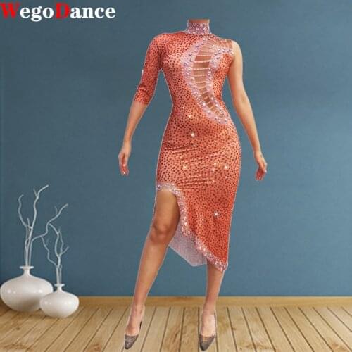 Shining Pink Evening Crystals Latin Dress Birthday Celebrate Rhinestones Bar Women Singer Dance Outfit Costume