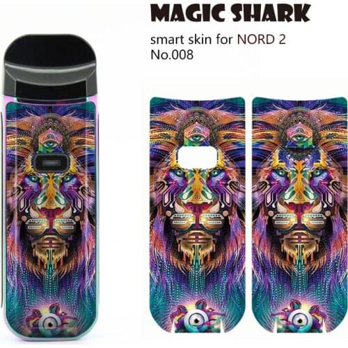 Magic Shark Flower Painting Skull USA Flag Snake Stereo Sticker Case Film Skin for Smok Nord 2 Nord2