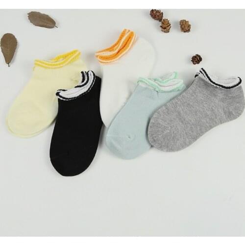 2-11 year children socks 5 pairs / lot 2017 new Spring/Summer breathable cotton baby boy girls socks pure kids boat sock