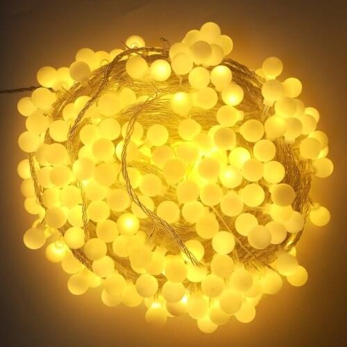 220v 50m 400 Leds Ball String Lights Waterproof Outdoor Garland Eu Plug Christmas Tree Holiday Home Wedding Party Decoration