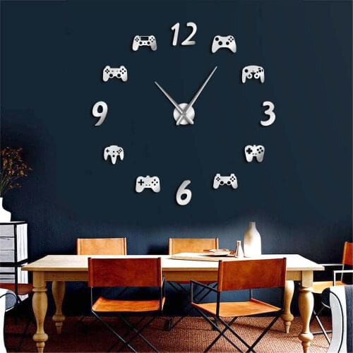 Video Game Controllers DIY Large Wall watch Game Decor Modern Design Freamless Giant Wall Clock Game Boys E-sports wall clock