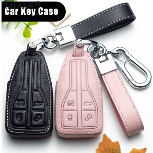 Leather Car Key Case Full Cover For HongQi HS5 H5 H9 HS7 H7 L5 HS3 L9 Car Key Protective Shell For Car Accessories