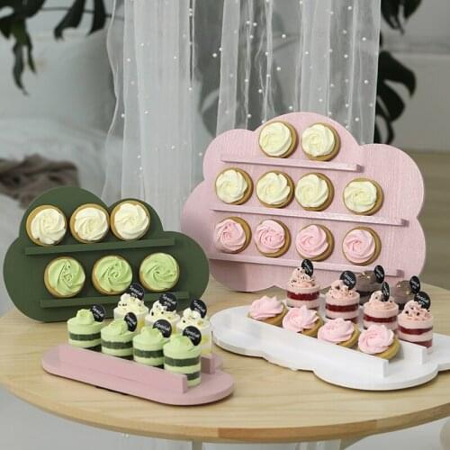 Creative Cloud Donuts Macaron Display Racks Pink Green White Biscuits Doughnuts Wood Cakes Cupcakes Stands for Wedding Decor