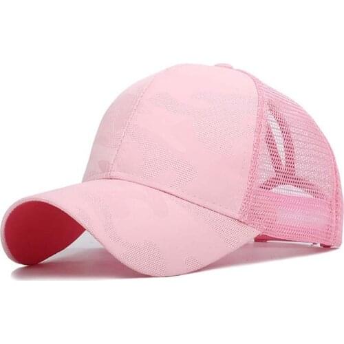 Summer Sunshade Baseball Running Cap Mesh Breathable Cotton Hat Ponytail Hats Headwear Adjustable Back Caps Unisex