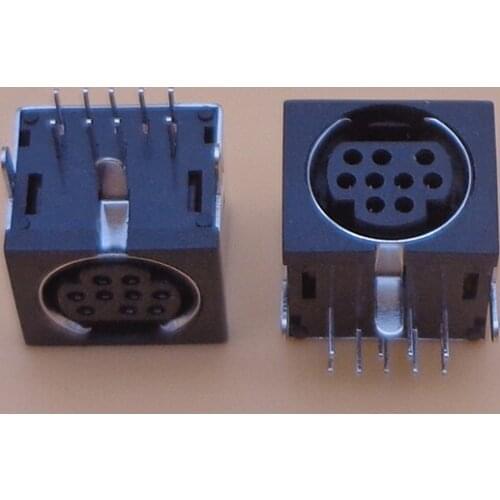 MD Metallic Housing Female DIN 9 Mini Pin Rectangle S-video Adapter Sockets Mini charging Port Connector replacement repair