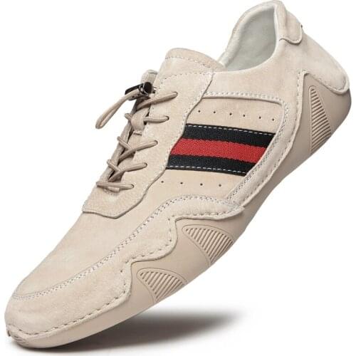 High Quality Men Shoes Genuine Leather Men Casual Shoes Autumn Mens Loafers Slip-on Soft Mens Flat Shoes Driving Shoes Leather