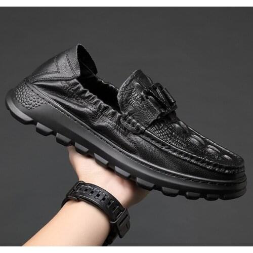 Mens leather casual shoes with thick soles Leather Casual Shoes Trend Shoe Cool Loafers Flats Designer Shoes Men High Quality