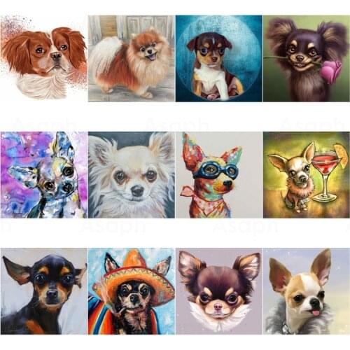 Colorful Cute Dogs 5D Diy Full Square and Round Diamond Painting Embroidery Cross Stitch Kit Wall Art Pet Store Home Decor