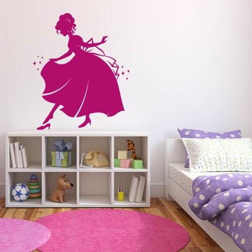 Wall Decal Kids Bedroom Princess Girl Beautiful Cinderella Home Decor Cute Nursery Art Mural Vinyl Wall Stickers Removable S287