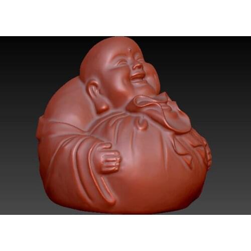 New 3d model buddha for cnc or 3d printer in STL file format - Maitreya holds a bag of gold