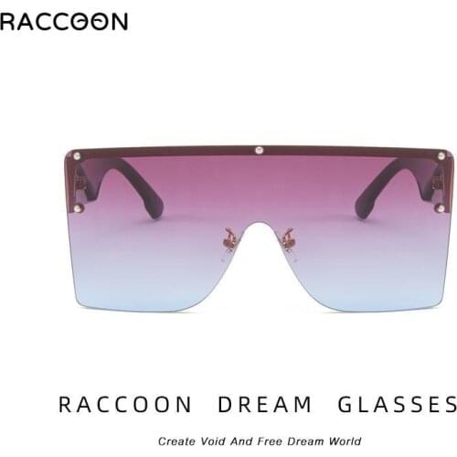 New Summer Big Flat Top Square Sunglasses Women Brand Designer Fashion Rimless Gradient Sun Glasses Shades Large Female Oculos