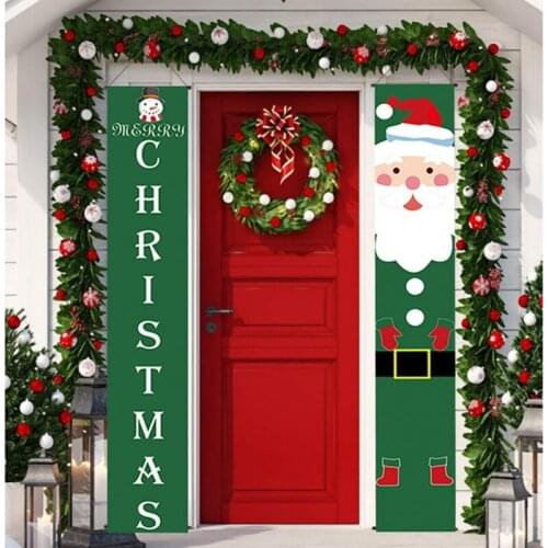 Christmas Door Decorations Porch Signs For Front Door Yard Home Decor Hanging Banners Flag For Xmas
