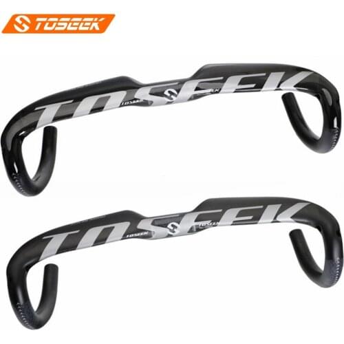 TOSEEK Carbon Fiber Handlebar Bicycle Aero Handlebars Road Drop Bent Bar Bike Parts 31.8mm * 400 420 440mm