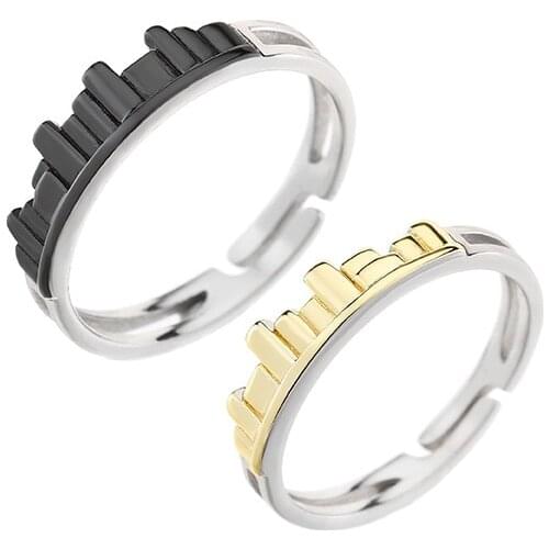 Uloveido 925 sterling silver original design two city couple ring creative simple opening adjustable ring SALRG106