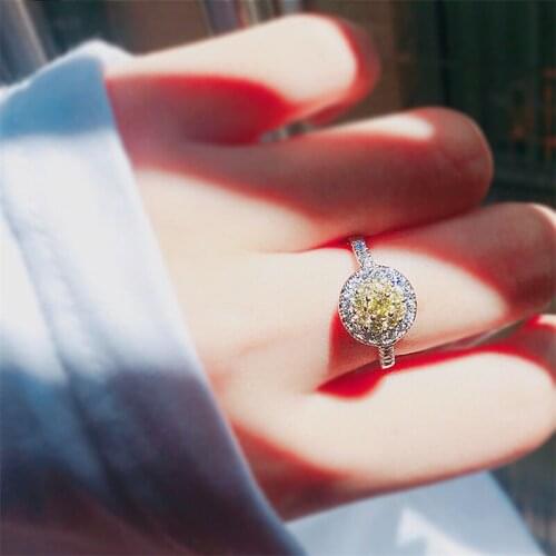 S925 Silver Real Natural Topaz Diamond Ring Round Topaz Bizuteria Wedding Gemstone Diamond Sterling Silver Rings Women Girls Box