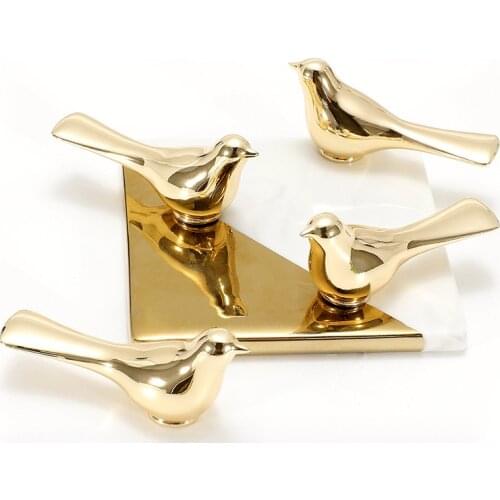 Gold Bird Cabinet Knobs Wall Hanging Hook Animal Drawer Pulls Vintage Kitchen Door Handles and Knobs Furniture Handle Decoration