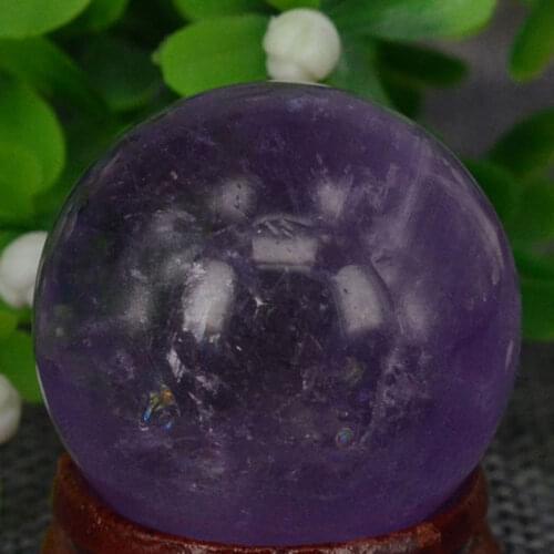 1.2")30MM Natural Gemstone Amethyst Sphere Crystal Globe Ball Chakra Healing Reiki Stone Carving Crafts,Minerals