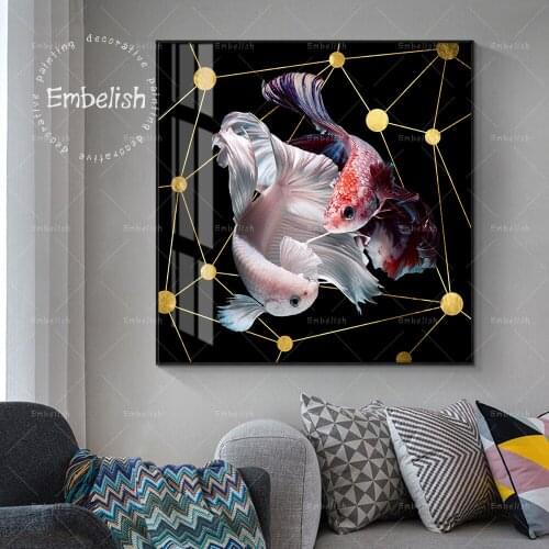 1 Pieces Pink And Red Fish Carps Modern Home Decor Nordic Canvas Paintings For Living Room Wall Pictures Office Fashion Posters