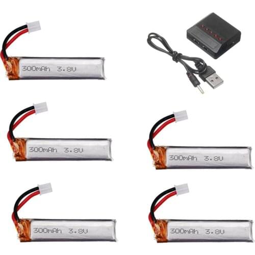 1S 3.8V 300mAh 30C Lipo Battery with PH2.0 Plug For RC FPV Racing Drone Spare Parts Accessories 3.8v Battery Charger Set