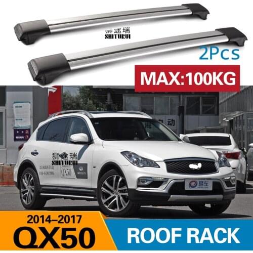 2Pcs Roof bars For infinitit QX50 2014- 2017 2012Aluminum Alloy Side Bars Cross Rails Roof Rack Luggage CUV SUV LED