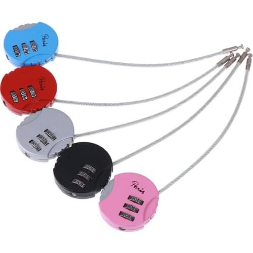 3 Dial Digit Password Combination Padlock Suitcase Luggage Metal Code Lock Mini Coded Keyed Anti-Theft Locks 3.7*9cm