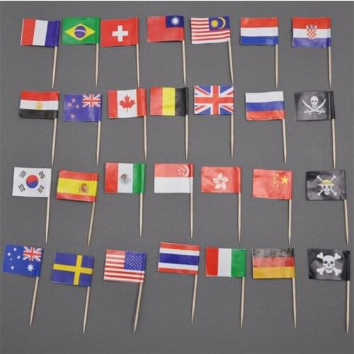 5000 Pcs Toothpicks Mini Country National Flag Cocktail Sticks Picks Cupcake Sanswich Party Food Catering Decoration Tooth Picks