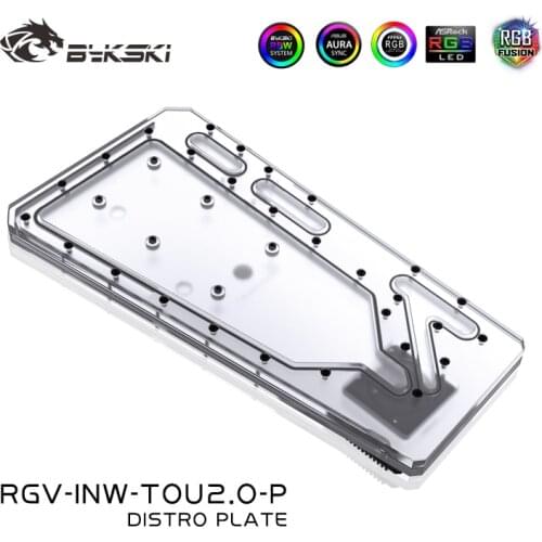 BYKSKI Acrylic Board Water Channel Solution use for IN WIN TOU2.0 Case Chassis for CPU GPU Block / 3PIN RGB / Combo DDC Pump