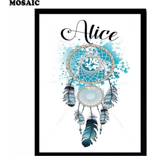 NEW 5D Diy Square Diamond Embroidery mosai" Indian Dream catcher" Full resin Diamond Painting Cross Stitch feather E187