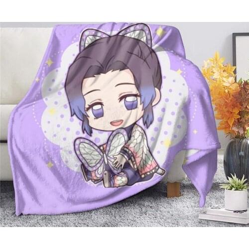 Devils Blade Anime 3D Blanket for Beds Printed Cartoon Demon Slayer Flannel Blanket Sofa Home Decor Party Throw Blanket
