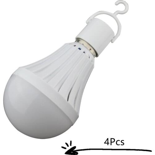 Emergency Lights Rechargeable LED Bulb with Spare Batteries 4 Pcs Per Pack Used for Home Power Outages and Camping