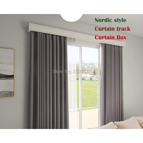 Nordic style Curtain box /baffle creative curtain track box double straight rail hook, thick aluminum alloy slide rail