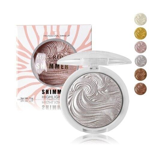 Shining 3D Shimmer Highlighter Face Powder Base shine Illuminator Makeup Highlight Contour Silver Golden Miss Rose Cosmetic