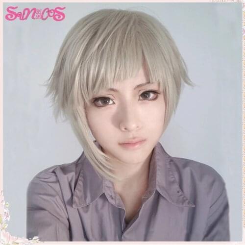 Bungo Stray Dogs Nakajima Atsushi Cosplay wigs Short 30cm Wig Anime Hair Heat Resistant Synthetic Wigs Halloween Free Wig