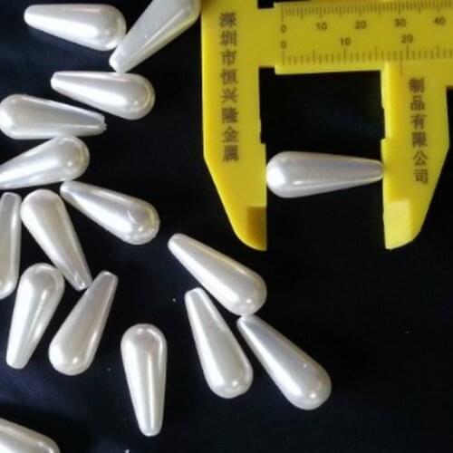 100pcs/bag White half hole water drops Pearls, 11*22mm loose ABS imitation pearl beads 003009004