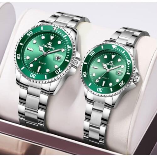 Fashion Lovers Watches Brand Luxury Quartz Watch Stainless Steel Waterproof Couple Clock relogio masculino Valentines Gifts