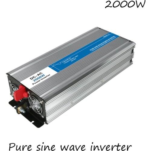 DC-AC 2000W Pure Sine Wave Inverter 12V To 220V Converters Voltage Off Grid Electric Power Supply LED Digital Display USB China