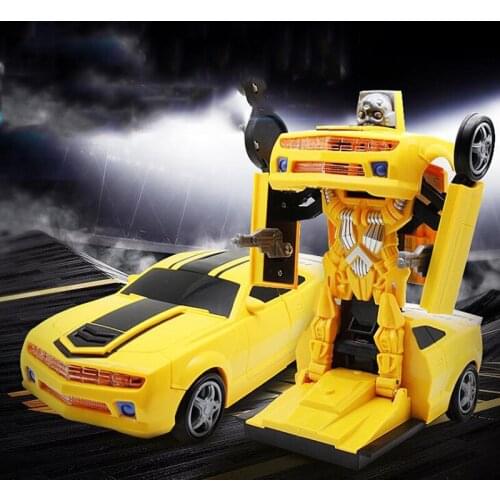 Childrens Electric Deformation Car Model Toy Electric Deformation Car Light Music Universal Deformation Robot Toy Luminous Car