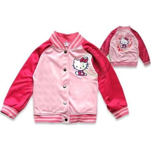 Childrens jackets girl kitty autumn baseball sports jackets baby long sleeve spring coat