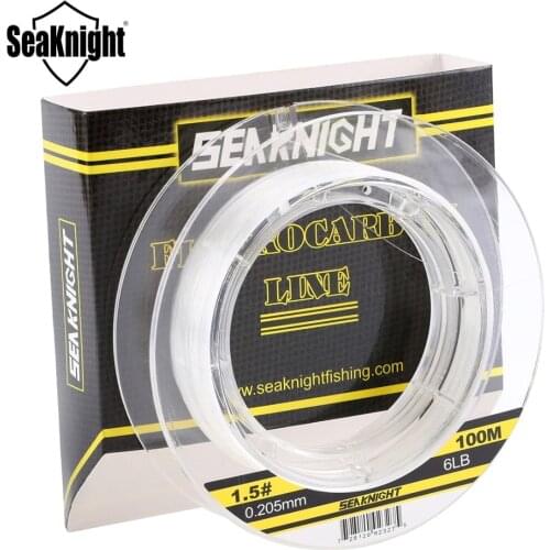 SeaKnight Brand 100M Fluorocarbon Fishing Line 3-50LB Carbon Fiber Leader Line 0.148-0.57mm Japan Material Sinking Line